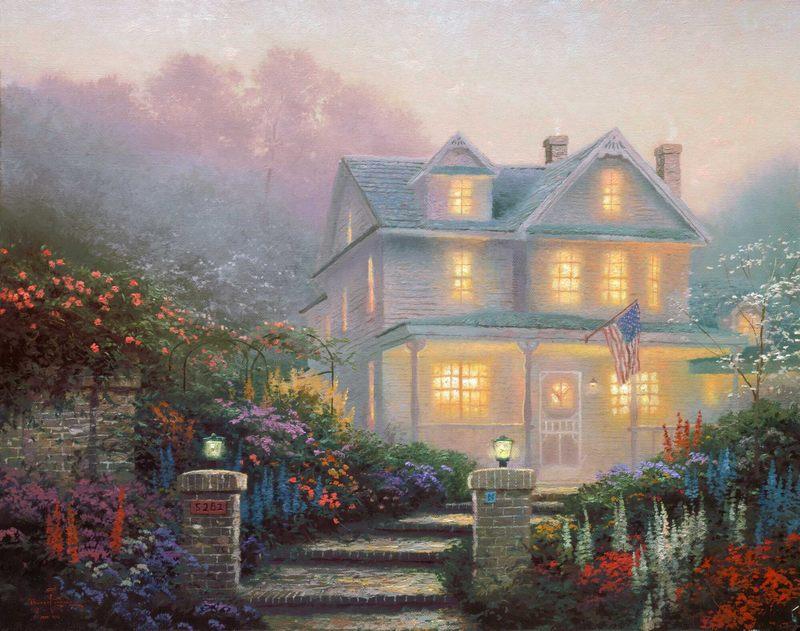 800x631 2018 Thomas Kinkade Prints Painting Pinocchio Wishes Upon A Star - Pinocchio Painting