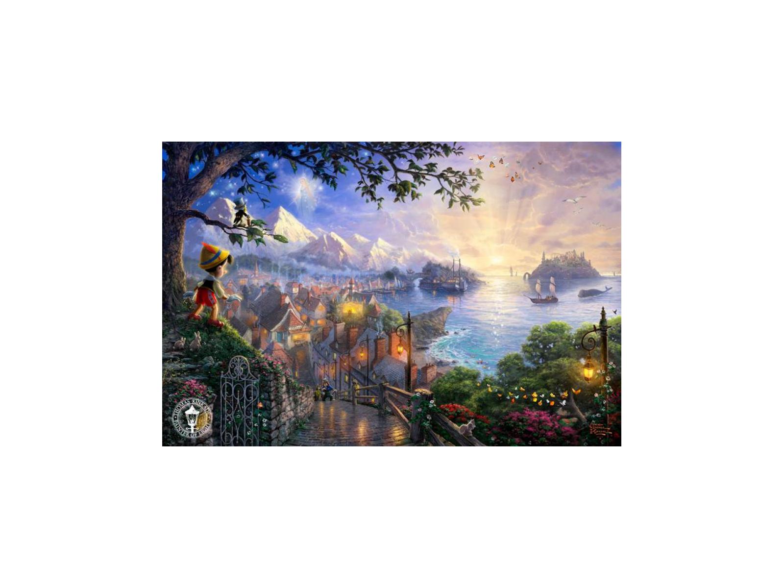 1600x1200 Pinocchio Wishes Upon A Star Painting By Thomas Kinkade - Pinocchio Painting
