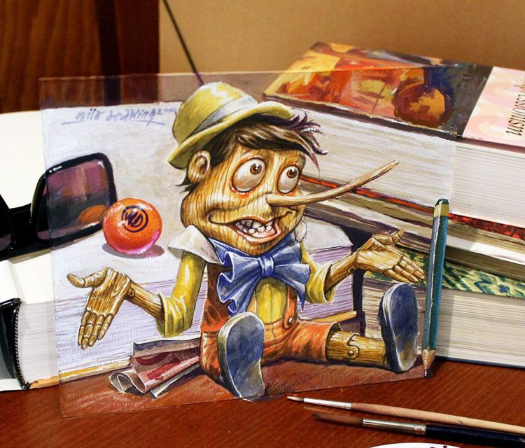 750x640 Pinocchio Painting By Wild Drawing Drawing - Pinocchio Painting