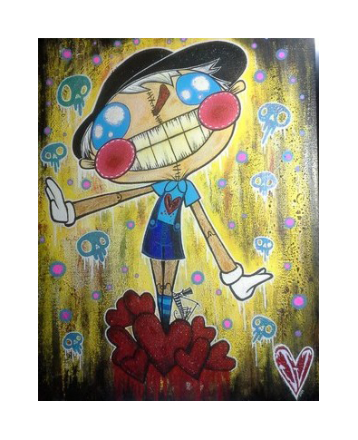 395x485 Boy (Pinocchio) Painting By Jake Valentine Art Toy Gama Online - Pinocchio Painting