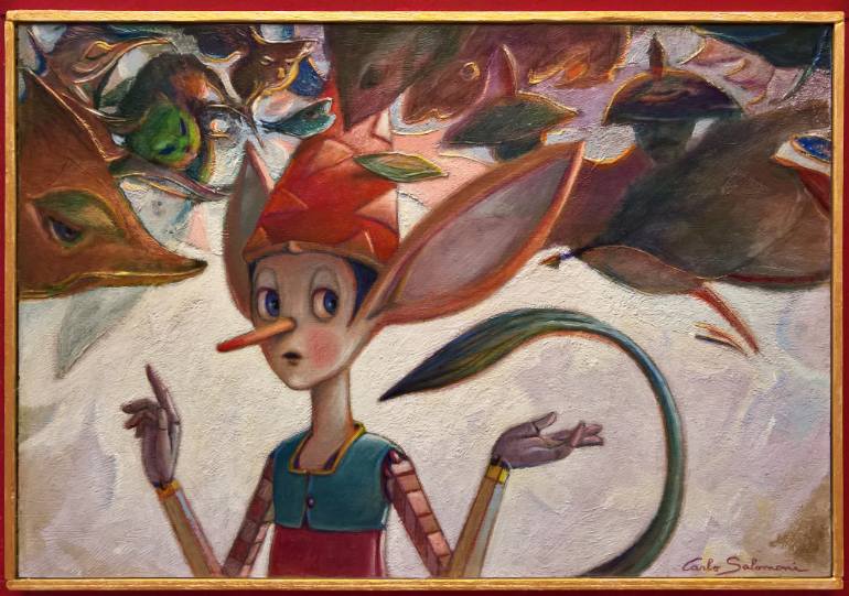 770x541 Saatchi Art Pinocchio Between Guards And Thieves - Pinocchio Painting
