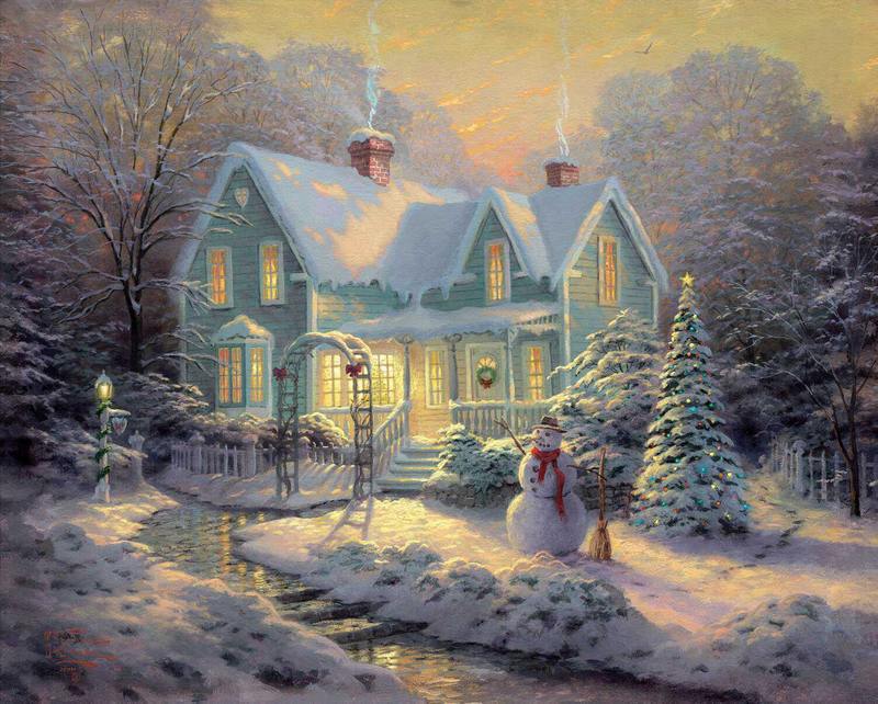 800x642 Thomas Kinkade Prints Painting Pinocchio Wishes Upon Star Canvas - Pinocchio Painting