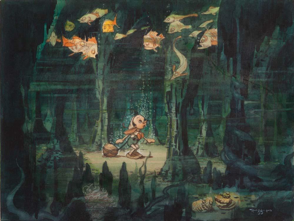 1000x752 Gustaf Tenngren Original Concept Painting For Pinocchio - Pinocchio Painting