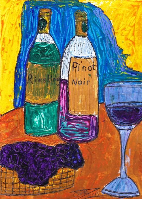501x700 Pinot Noir, Riesling And Grapes Wine Pinot Noir - Pinot Noir Painting