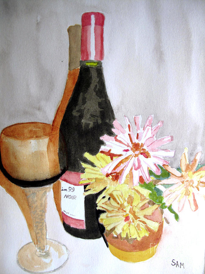 675x900 Pinot Noir Painting By Sandy Mcintire - Pinot Noir Painting