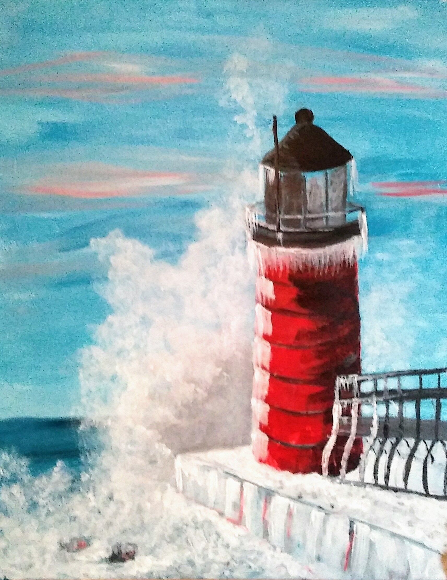 1712x2221 I Had A Request To Do This Lighthouse For A Paint And Wine Event - Pinot Noir Painting