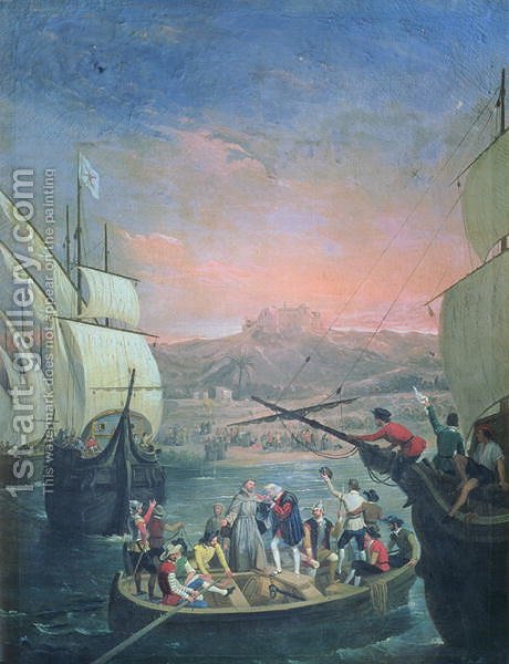 460x600 Departure Of The Santa Maria, The Pinta And The Nina From Palos - Pinta Painting