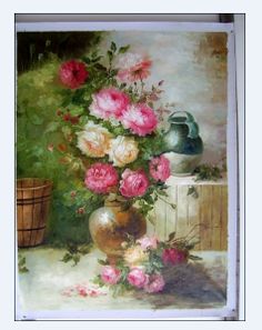 236x297 Floral Oil Paintings Frameless 3 Panle Flower Oil Painting, Drop - Pinterest Flower Painting