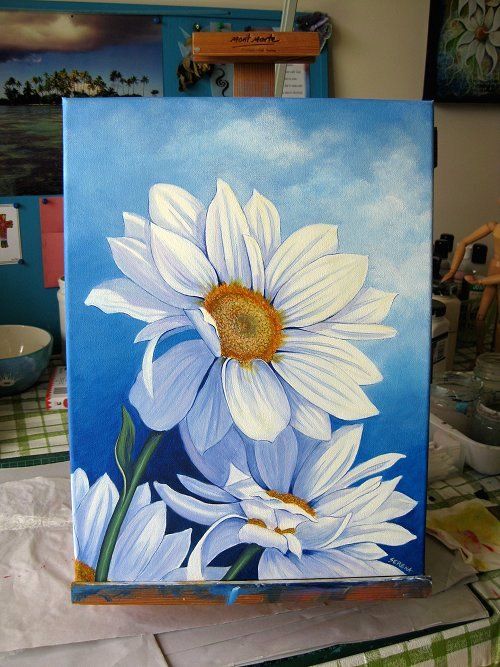 500x667 Paintings Of Daisy Flowers Art By Serena Lewis Coming Up - Pinterest Flower Painting