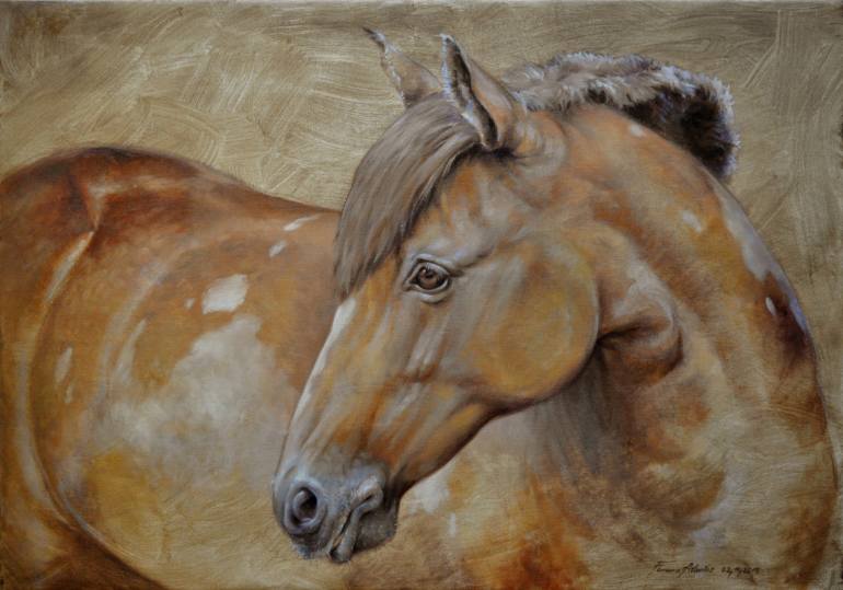 770x539 Saatchi Art Pinto Horse Painting By Florans Atlantis - Pinto Horse Painting