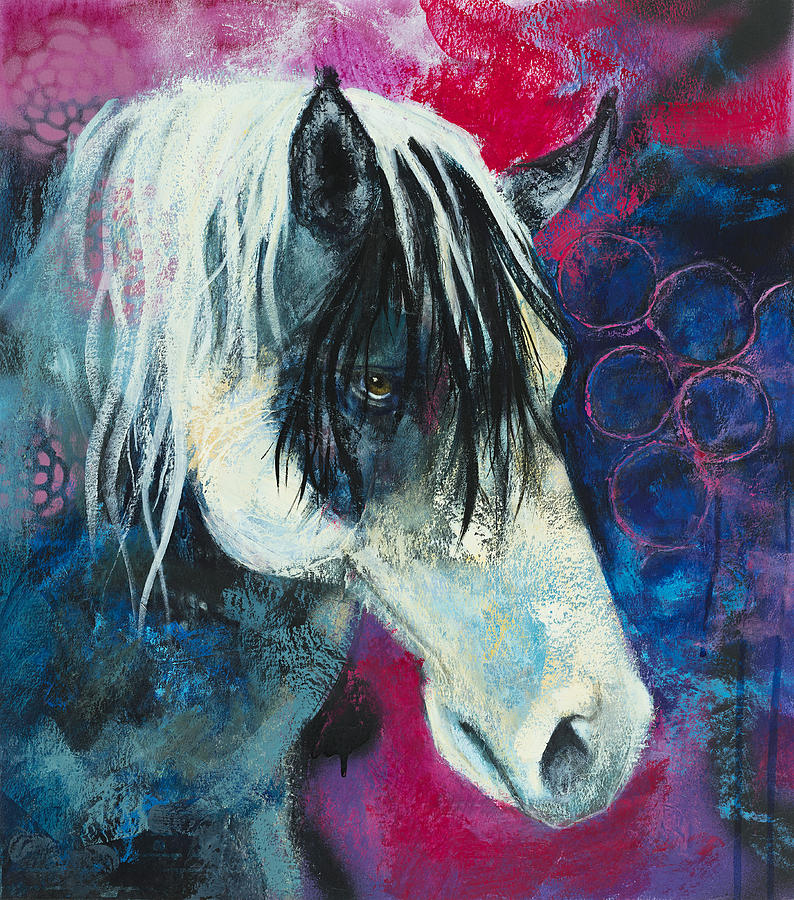 794x900 Blue Pinto Painting By Sue Stuart - Pinto Painting