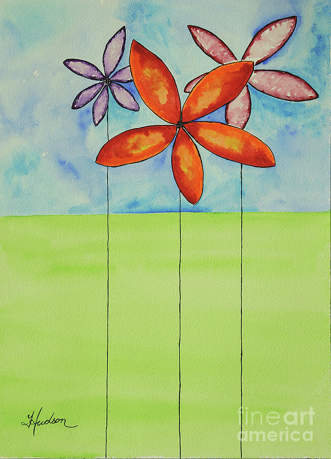 650x900 Flowers, Pinwheel Painting By Tonya Hudson - Pinwheel Painting