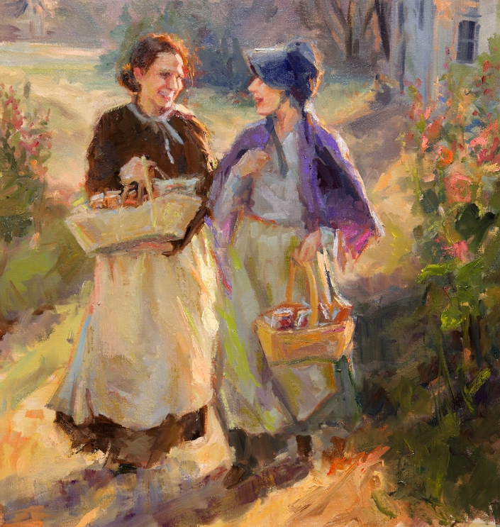 705x743 The Visiting Teachers Julie Rogers - Pioneer Woman Painting