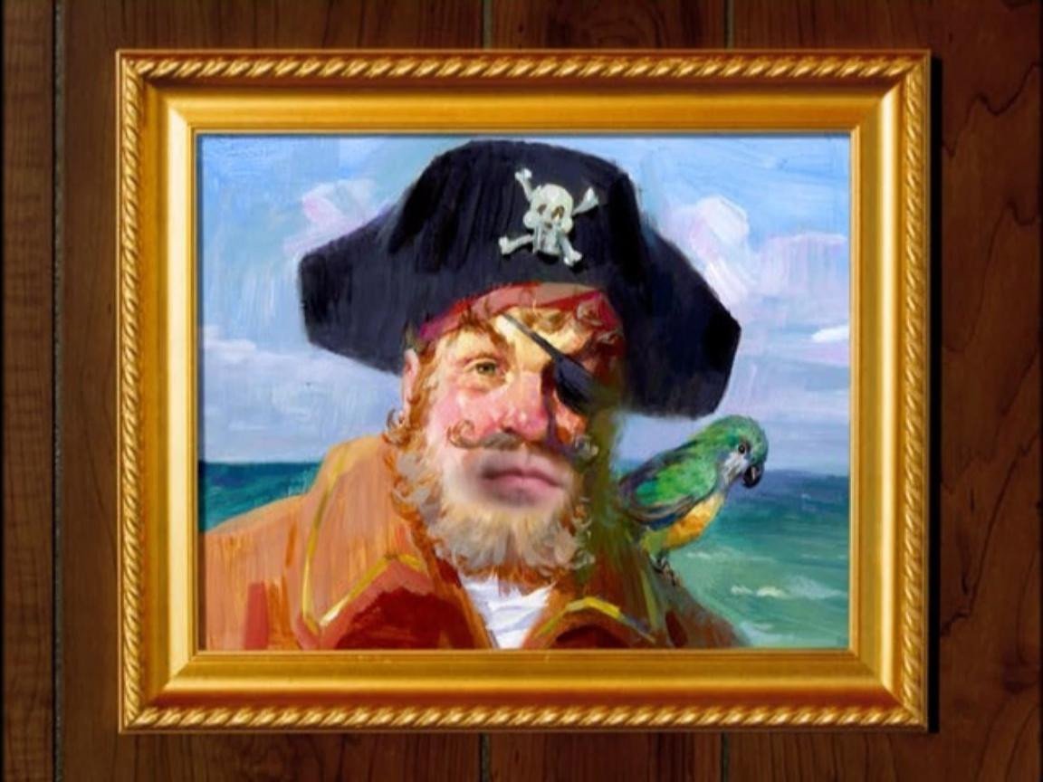 1152x864 Spongebob Painty The Pirate Painting Canvas Spongebob Squarepants - Pirate Painting