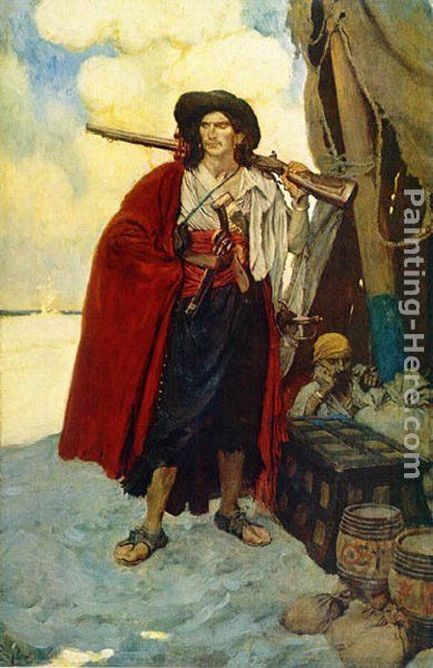 389x600 Howard Pyle The Pirate Was A Picturesque Fellow Painting Anysize - Pirate Painting