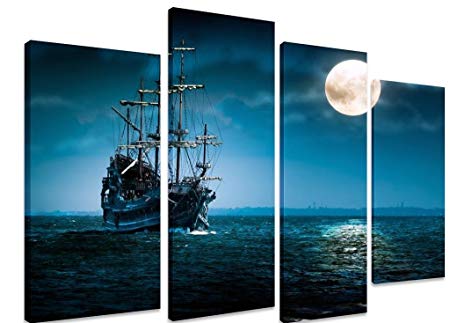 450x323 Picture - Pirate Ship Canvas Painting