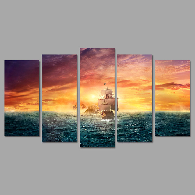 Pirate Ship Canvas Painting at PaintingValley.com | Explore collection ...