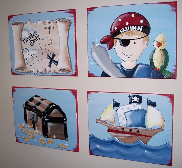 591x545 - Pirate Ship Canvas Painting