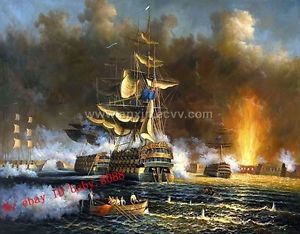 300x234 Handmade Oil Painting Sailing Pirate Ship - Pirate Ship Oil Painting