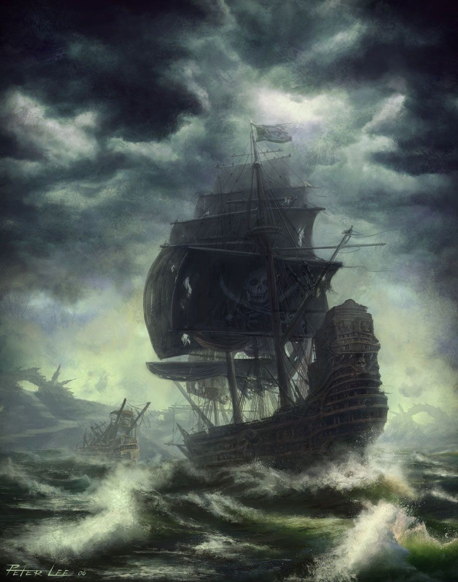 918x1167 Pirate Ship, By Peter Lee. Oil Painting. Shoes - Pirate Ship Oil Painting