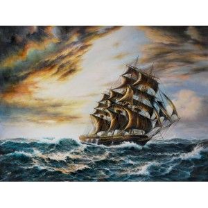 300x300 Spectacular Pirate Ship Lateen Cheap Oil Painting For Sale - Pirate Ship Oil Painting
