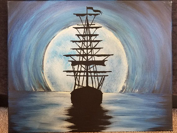 570x427 Pirate Ship Painting - Pirate Ship Painting