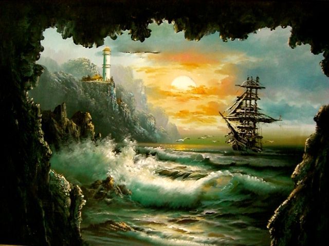 640x480 Pirate Ship Paintings - Pirate Ship Painting