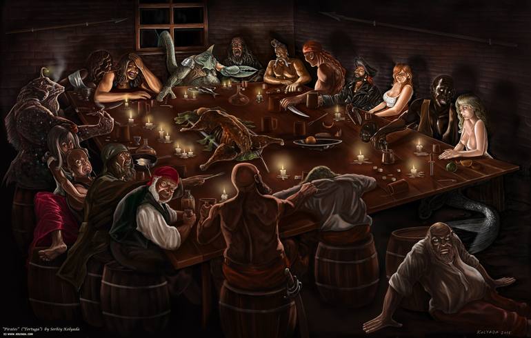 770x490 Saatchi Art Pirates Of The Caribbean (Tortuga) Www.kolyada - Pirates Of The Caribbean Painting