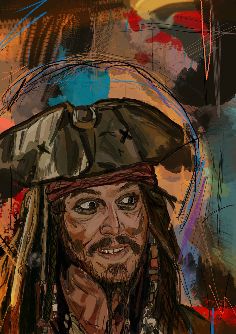 752x1063 Johnny Depp Pirates Of The Caribbean By Lickmynee - Pirates Of The Caribbean Painting