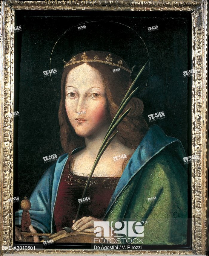 700x856 St Catherine Of Alexandria, Painting By An Unknown Artist, 16th - Pirozzi Painting