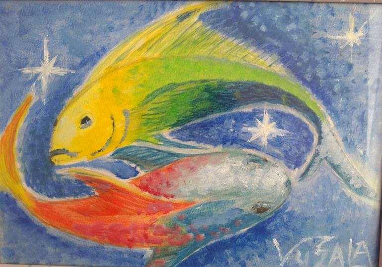 770x540 Saatchi Art Pisces Painting By Vusala J - Pisces Painting