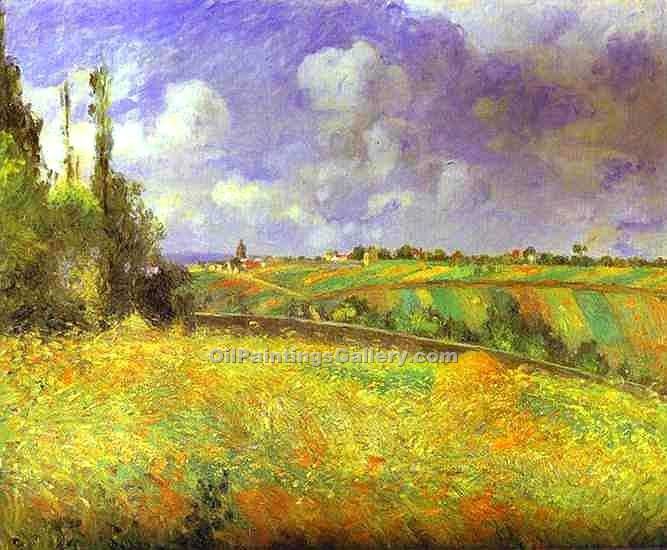 667x550 Rye Fields - Pissarro Painting