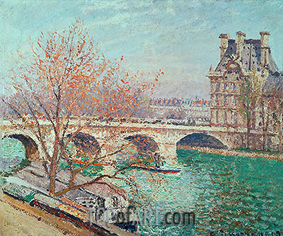 400x333 The Pont Royal And The Pavillon De Flore Pissarro Painting - Pissarro Painting