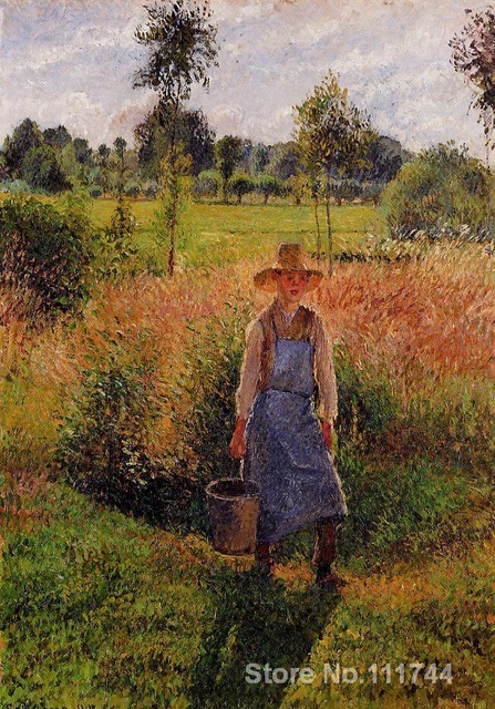 447x640 Bathroom Art The Gardener Afternoon Sun Eragny By Camille Pissarro - Pissarro Painting