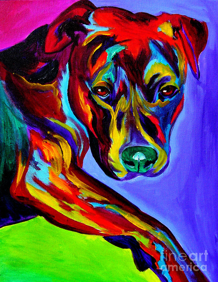 698x900 Pit Bull - Pitbull Painting