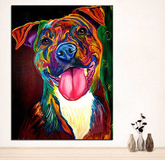 Pitbull Painting at PaintingValley.com | Explore collection of Pitbull ...