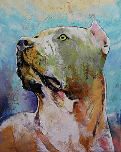 239x300 Blue Pitbull Paintings Fine Art America - Pitbull Painting