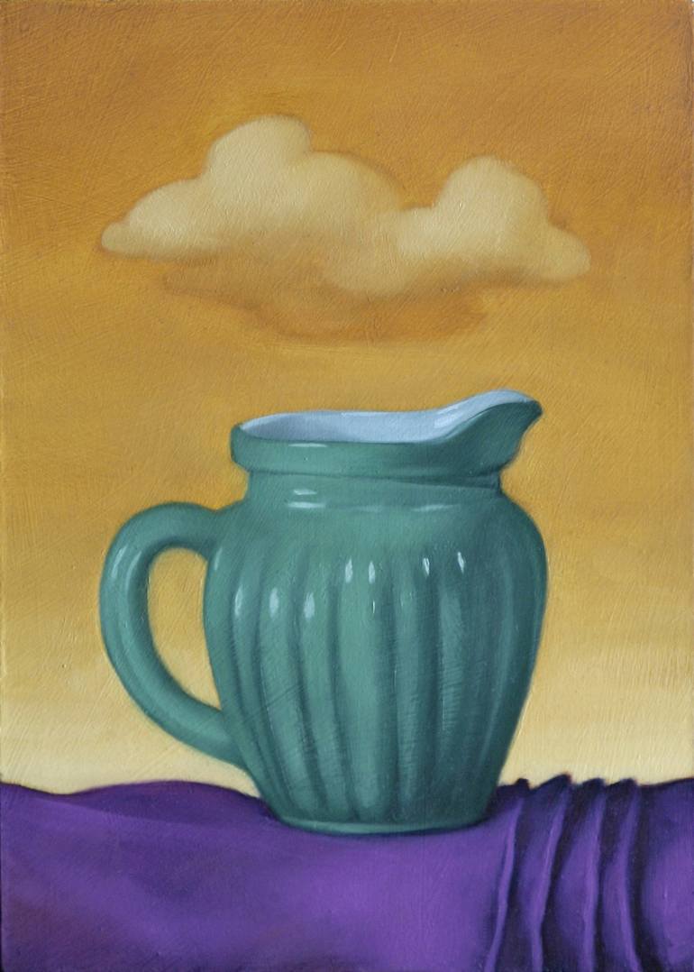 770x1078 Saatchi Art Little Green Pitcher Painting By Alexandria Levin - Pitcher Painting