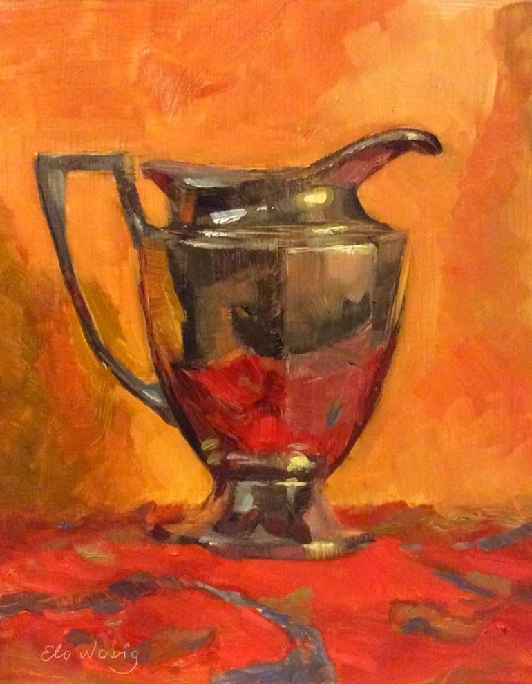 770x990 Saatchi Art Pewter Water Pitcher Painting By Elo Wobig - Pitcher Painting
