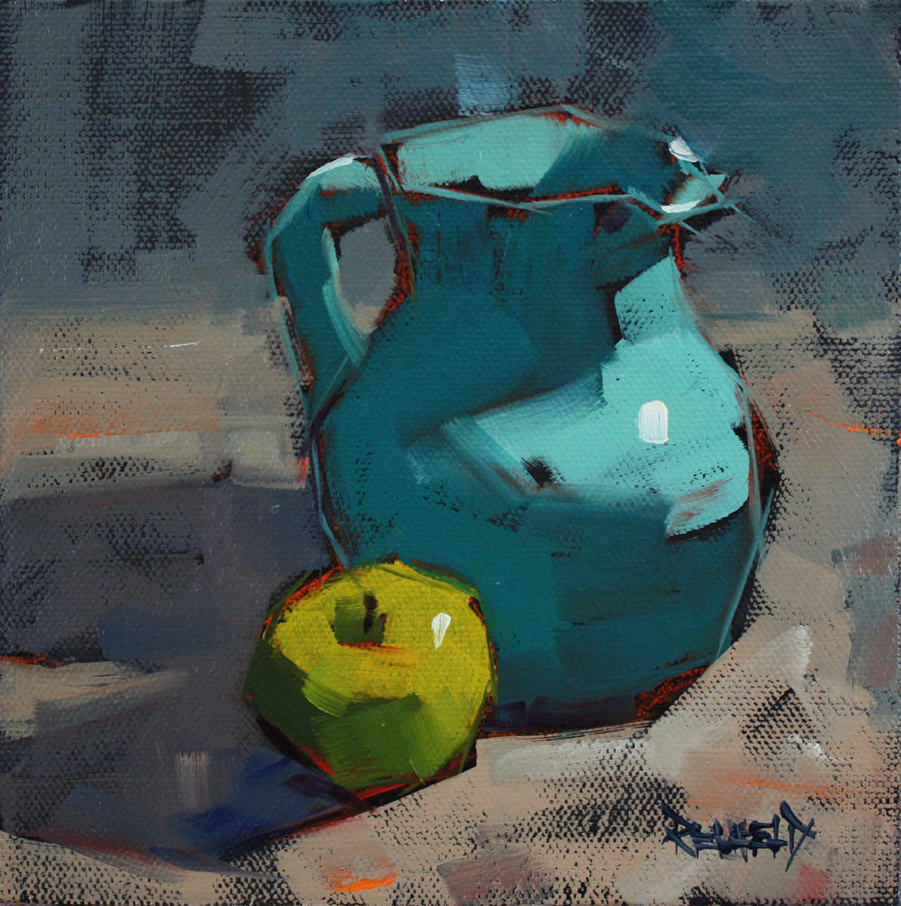 1300x1306 Cathleen Rehfeld Daily Painting Turquoise Pitcher - Pitcher Painting
