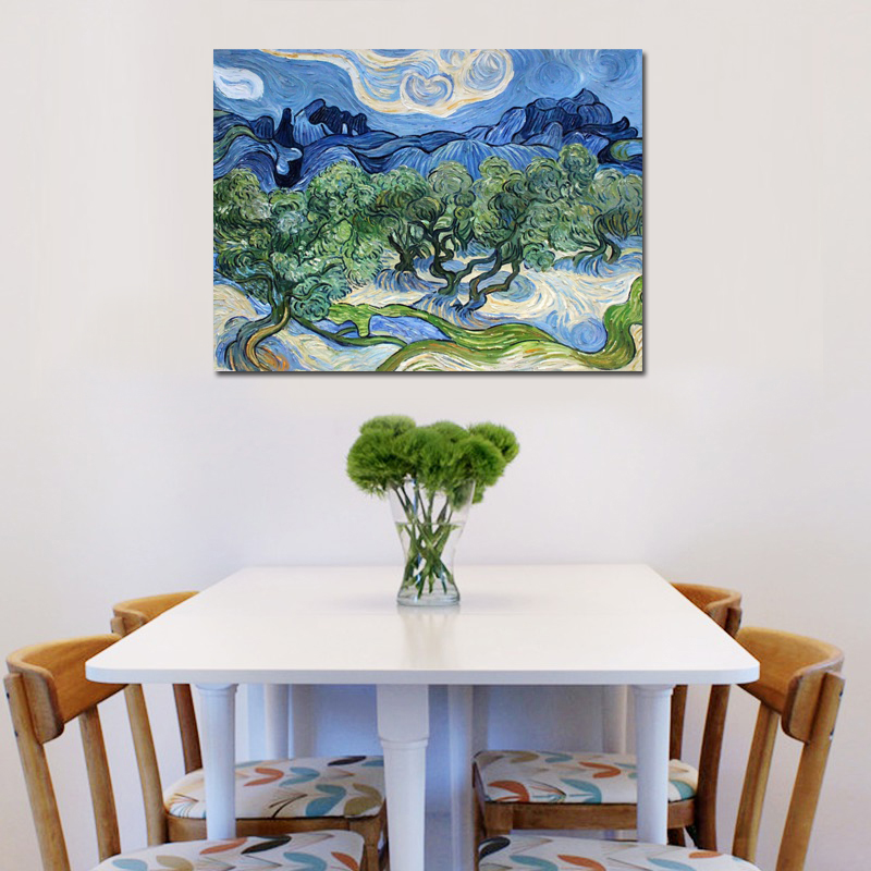 800x800 Canvas Art Oil Painting On Canvas Olive Trees Blossoming Chestnut - Pitters Painting