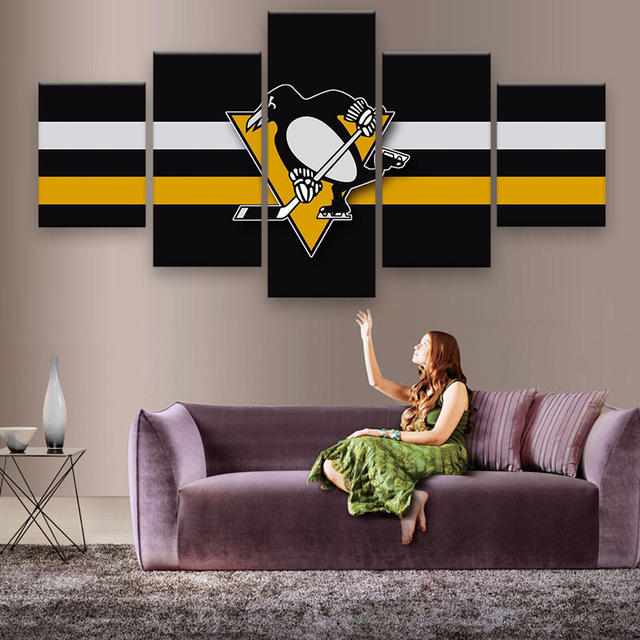 640x640 Pittsburgh Penguins Canvas Prints Painting Wall Art 5 Pieces Home - Pittsburgh Penguins Painting