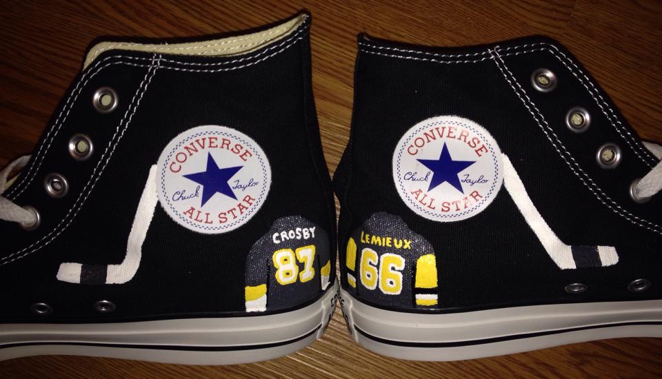 960x550 Pittsburgh Penguins Hand Painted High Tops Candy's Custom Paints - Pittsburgh Penguins Painting