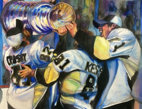 474x363 Art Andrea Leigh Shockling - Pittsburgh Penguins Painting