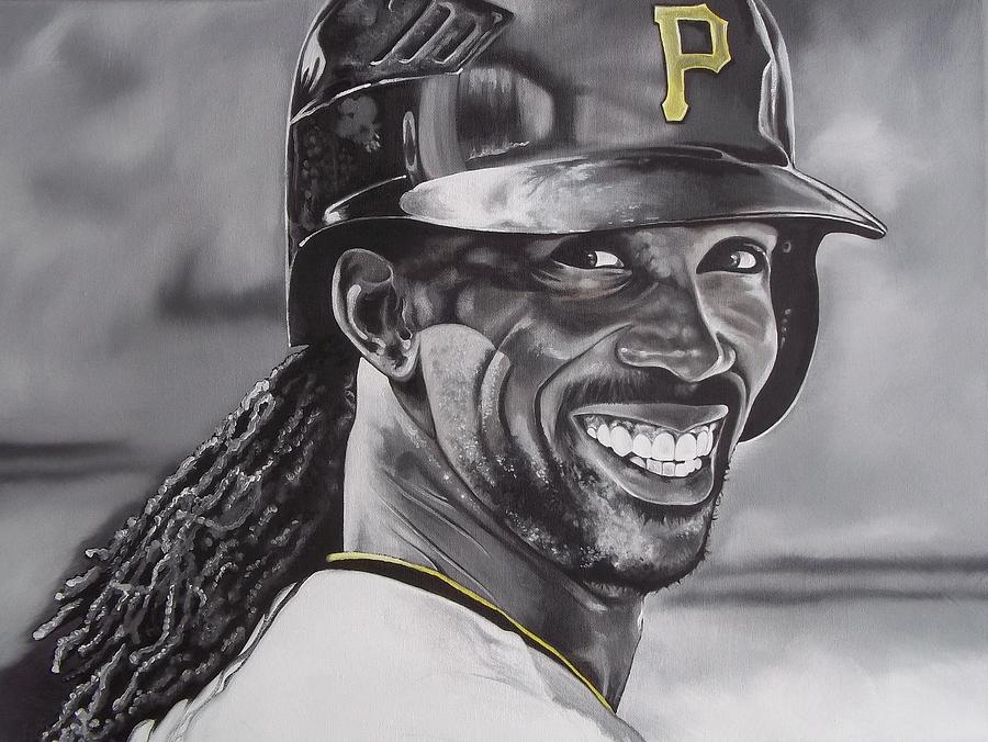 900x676 Andrew Mccutchen 2014 Painting By D A Nuhfer - Pittsburgh Pirates Painting