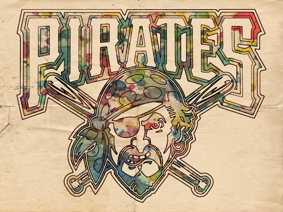 900x675 Pittsburgh Pirates Poster Vintage Painting By Florian Rodarte - Pittsburgh Pirates Painting