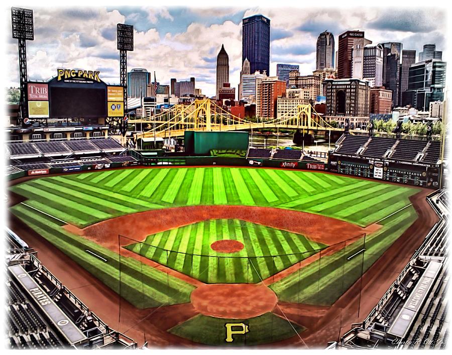 900x707 Pnc Park Home Of The Pittsburgh Pirates Painting By Charles Ott - Pittsburgh Pirates Painting