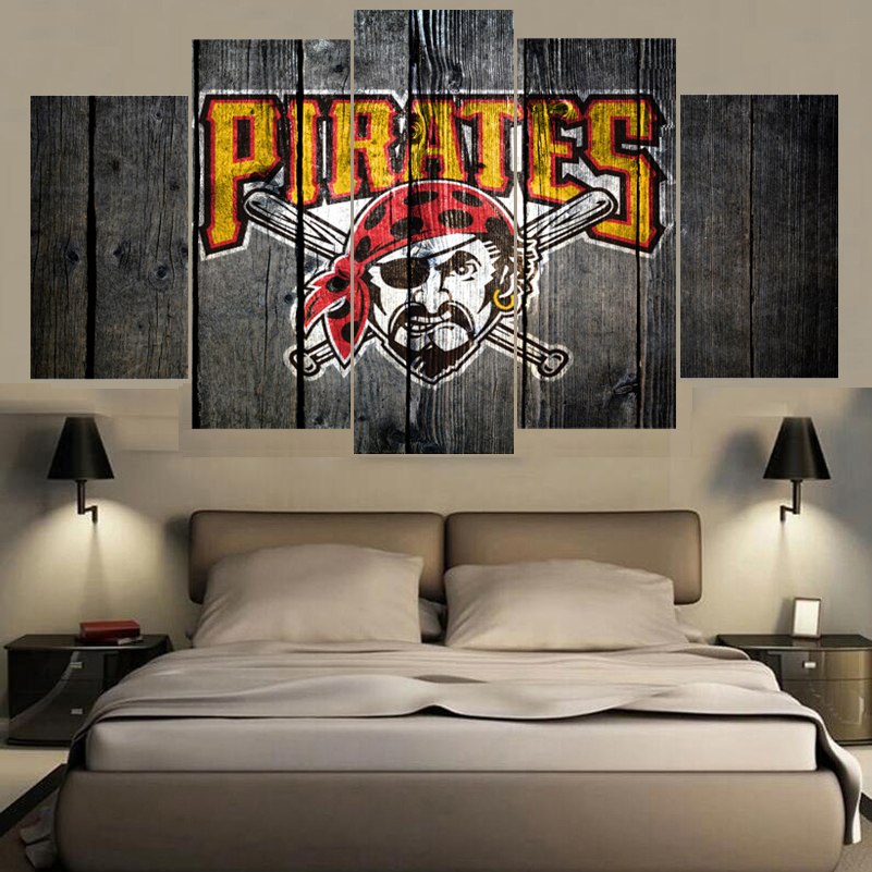 801x801 Sport Pittsburgh Pirates Logo Modern Canvas Painting Calligraphy - Pittsburgh Pirates Painting
