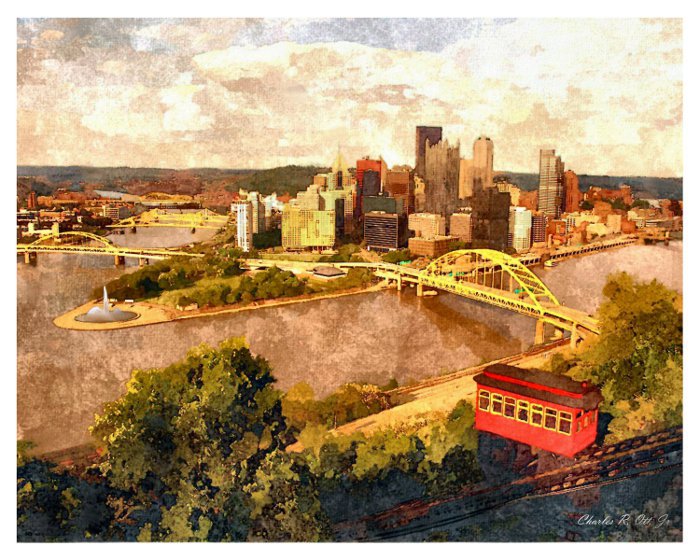 700x560 Pittsburgh Art Steel City Artist - Pittsburgh Skyline Painting
