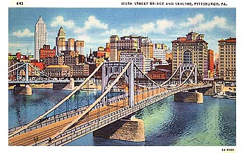 350x221 Pittsburgh Skyline - Pittsburgh Skyline Painting